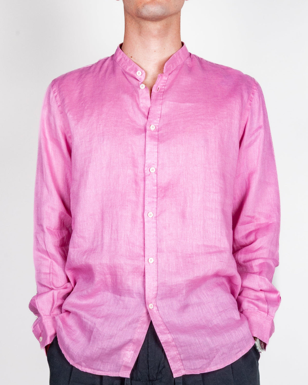 Camicia coreana in puro lino Philotinto Art. 26S19CA